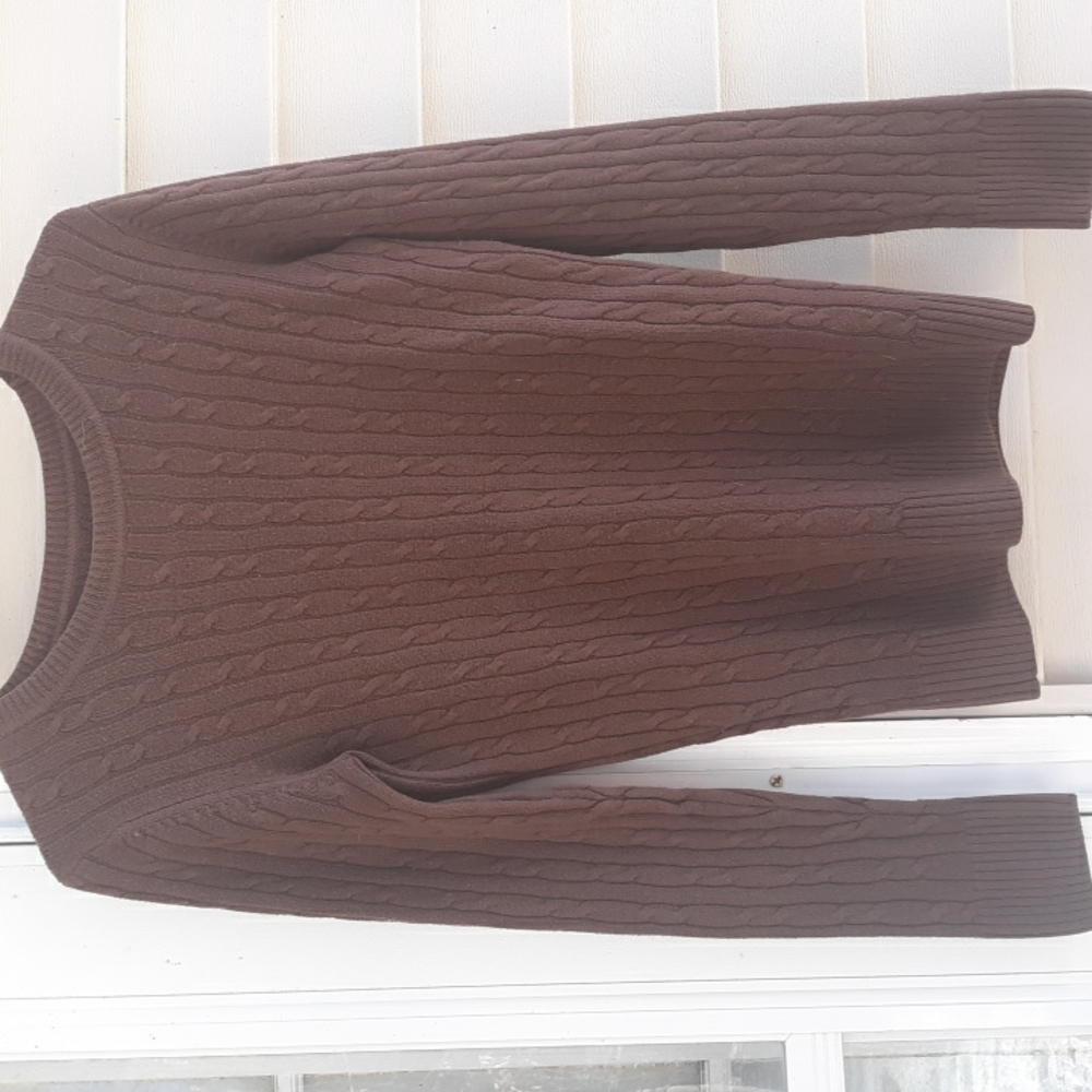Bass sweater cableknit size small brown